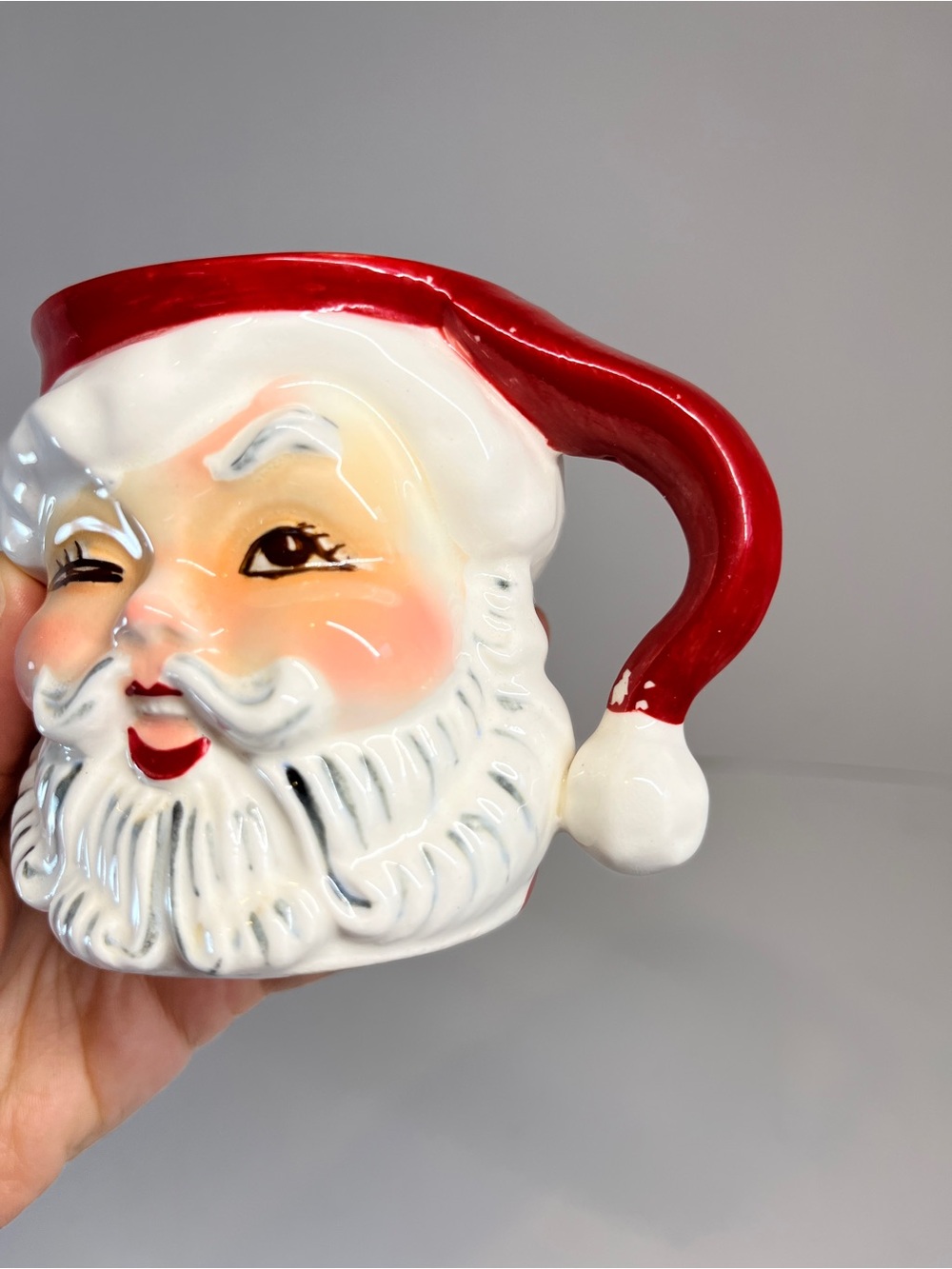 Vintage Napco Winking Santa Clause Mug Christmas Holiday MCM 1950s Kitschy Japan - Picture 11 of 11